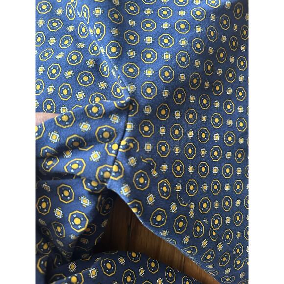 Talbots Essex Ankle Pants – Blue & Gold Geometric Print, Classic Fit - Picture 3 of 8